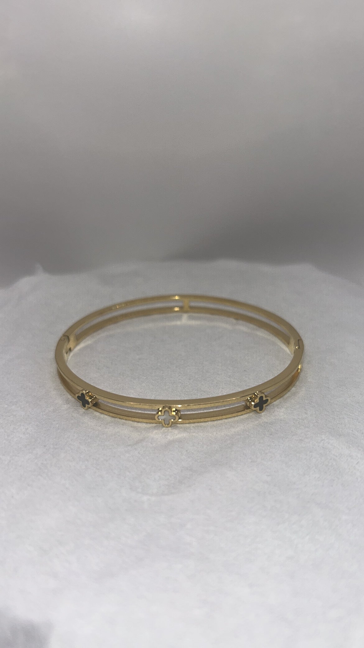 18k Gold four leaf clover bracelet Gold plated for women stainless steel