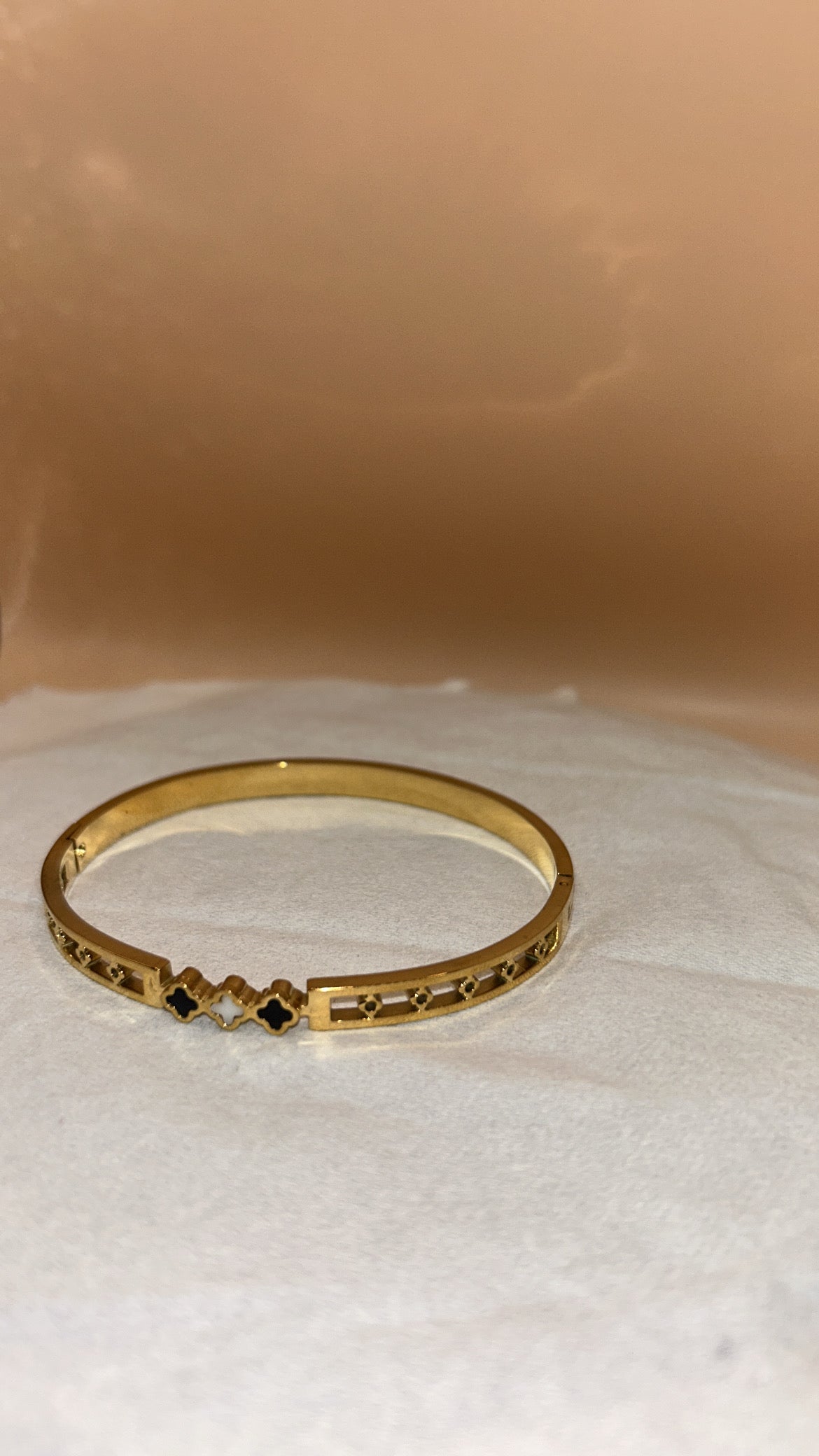 18k Gold Four Leaf Clover Braclet Stainless Steel Lucky Bracelet