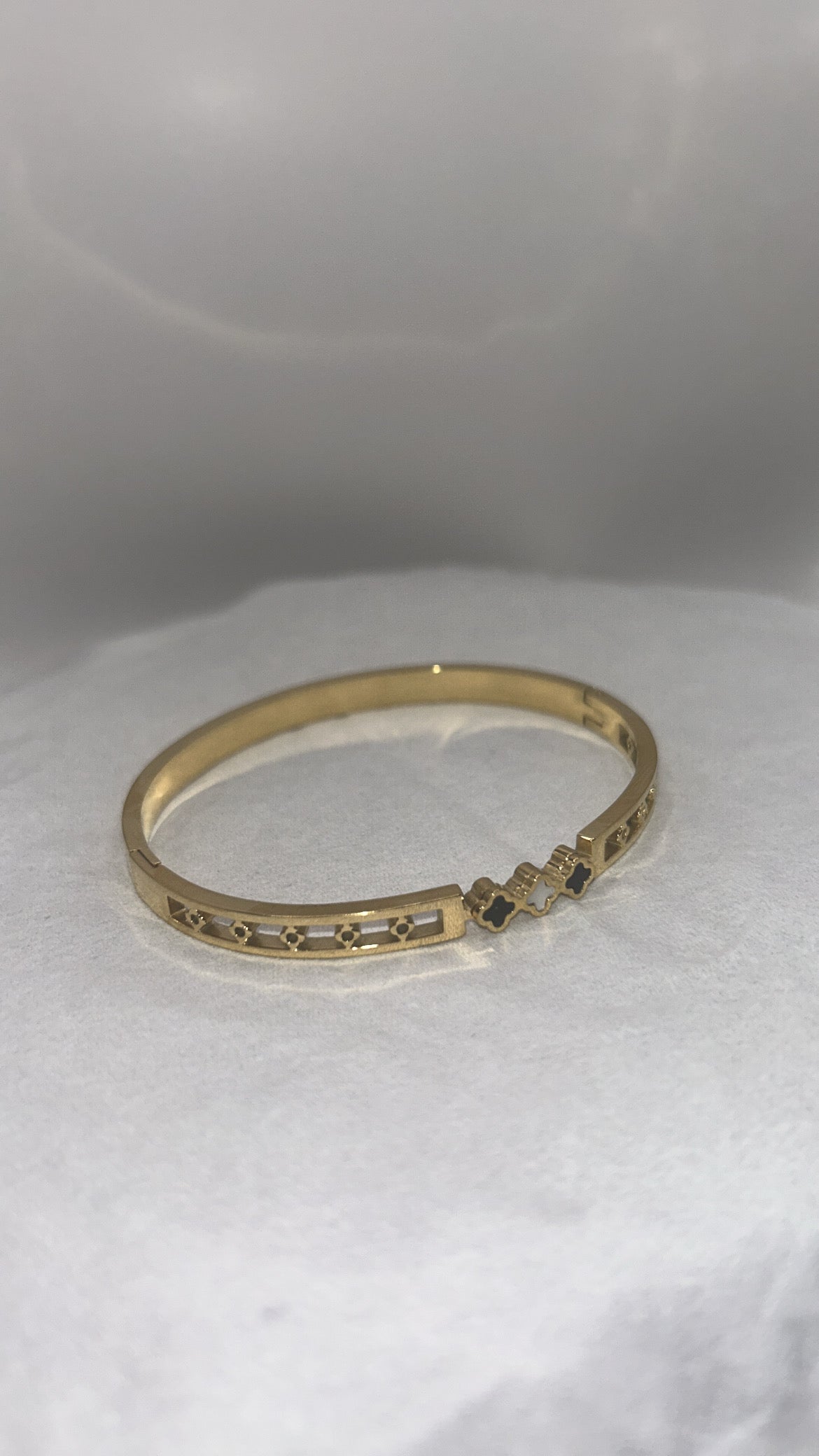 18k Gold Four Leaf Clover Braclet Stainless Steel Lucky Bracelet