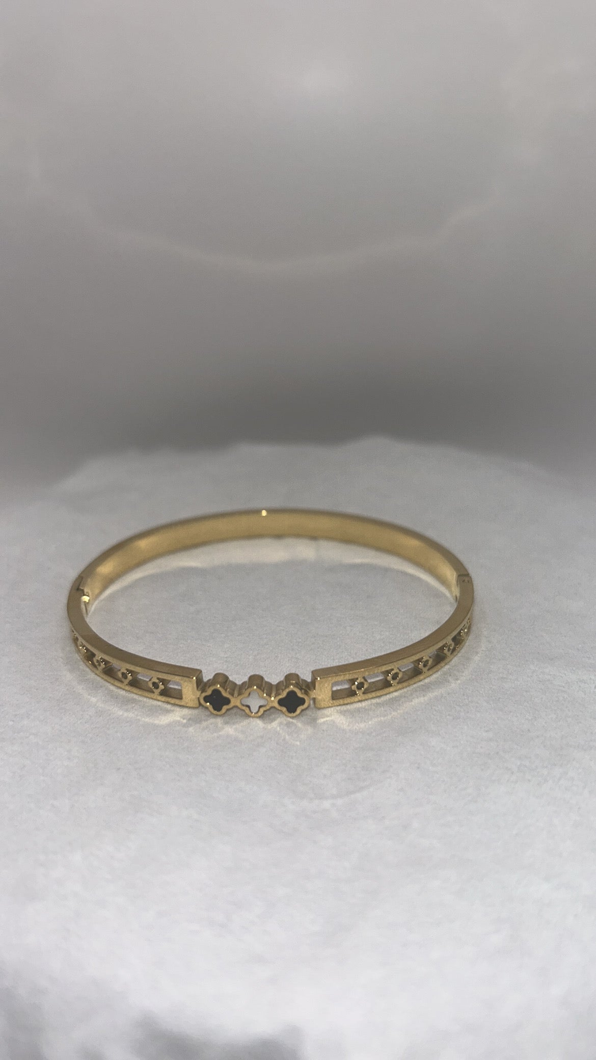 18k Gold Four Leaf Clover Braclet Stainless Steel Lucky Bracelet