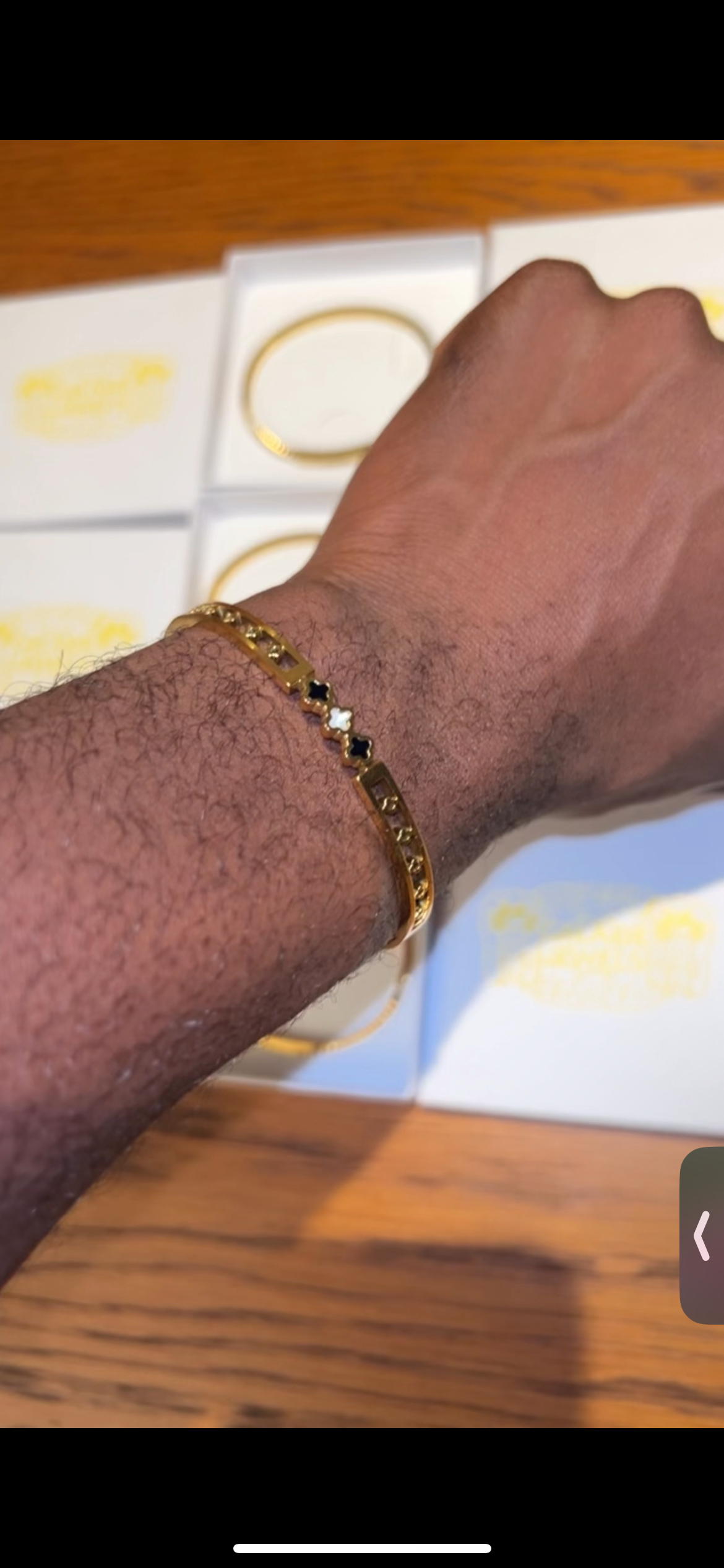 18k Gold Four Leaf Clover Braclet Stainless Steel Lucky Bracelet